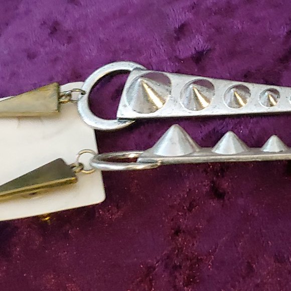 Vintage Industrial Goth Post Modern Stud Earrings - Picture 4 of 5